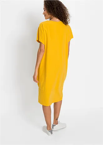 Žerzejové šaty s kapsami, barva: šafránově žlutá