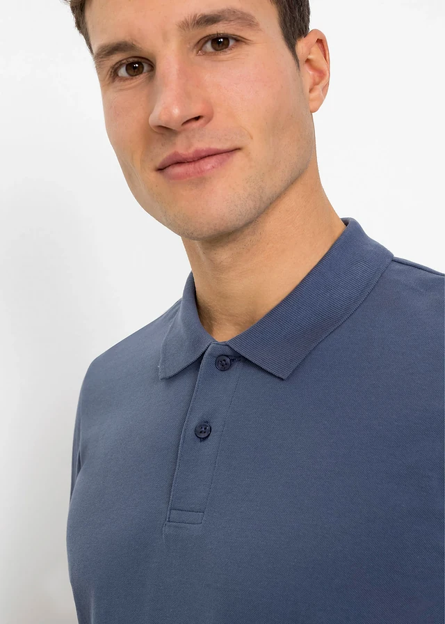 Piqué poloshirt van biologisch katoen • indigo • product-page.page-title-suffix
