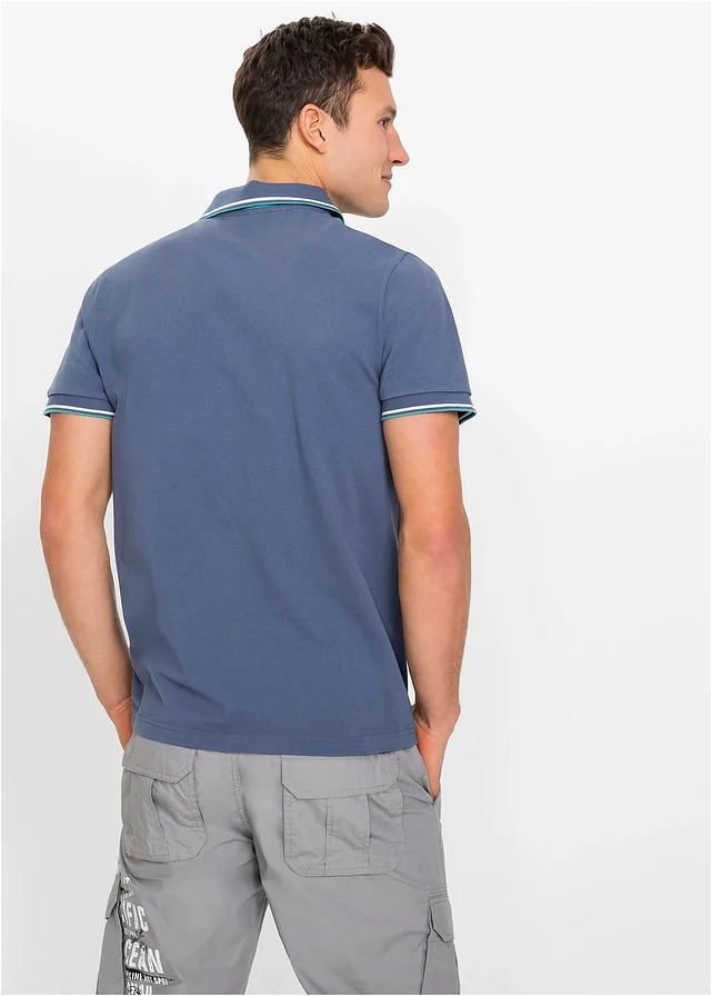 Piqué poloshirt van biologisch katoen • indigo • product-page.page-title-suffix