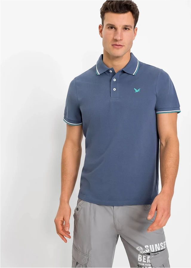 Piqué poloshirt van biologisch katoen • indigo • product-page.page-title-suffix