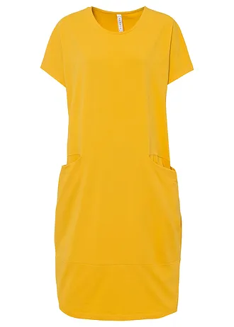 Žerzejové šaty s kapsami • šafránově žlutá • bonprix obchod