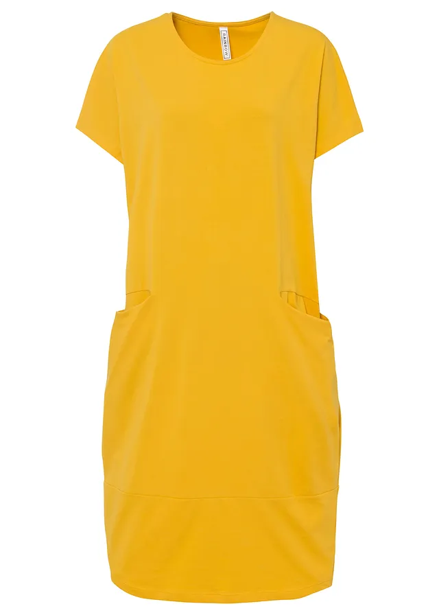 Rochie din jerse cu buzunare