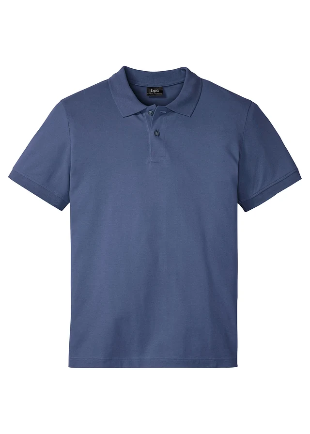 Piqué poloshirt van biologisch katoen, Kleur: indigo