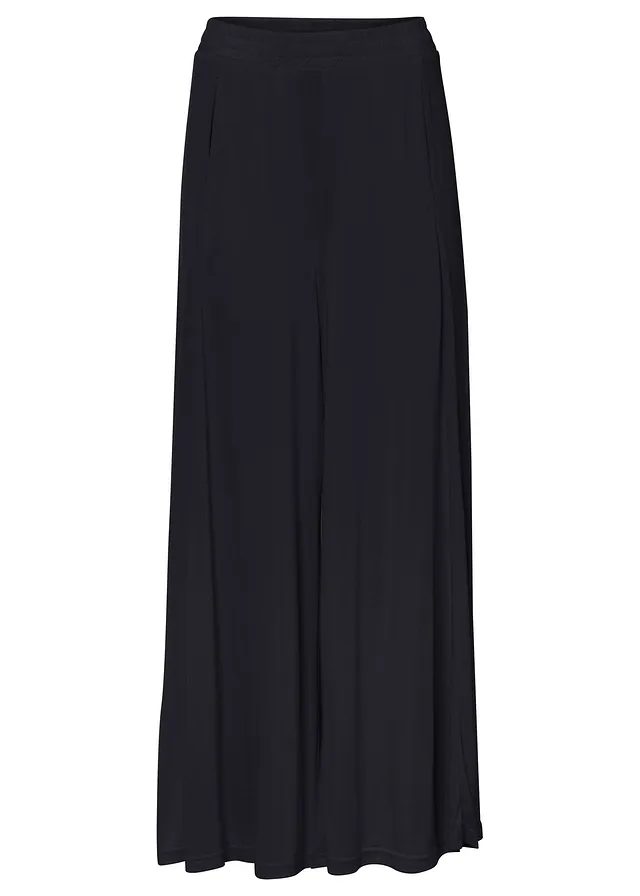 Pantaloni Culotte din jerse, largi pe picior