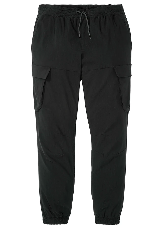 Regular fit stretch instapbroek met cargozakken, straight