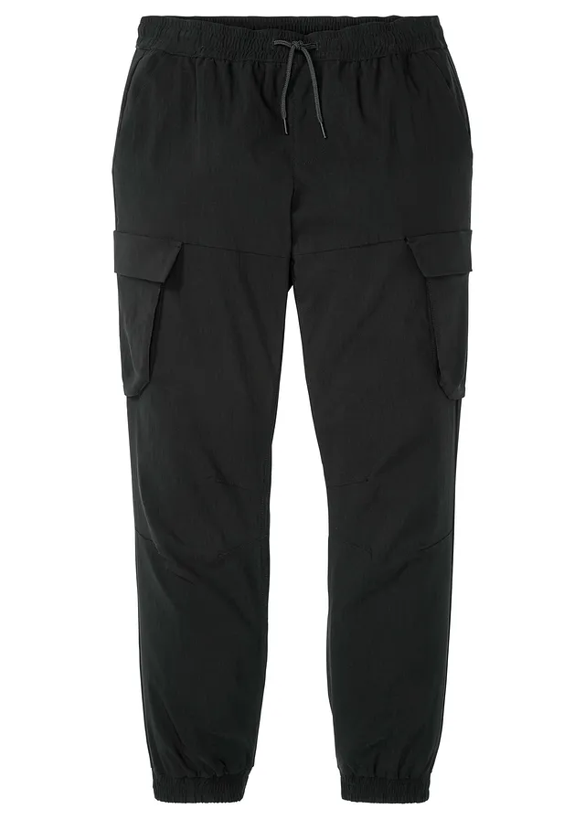 Strečové kalhoty Regular Fit Straight s cargo kapsami, bez zapínání • černá • bonprix obchod