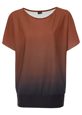 Shirt met kleurverloop • kastanjebruin-zwart • bonprix online shop