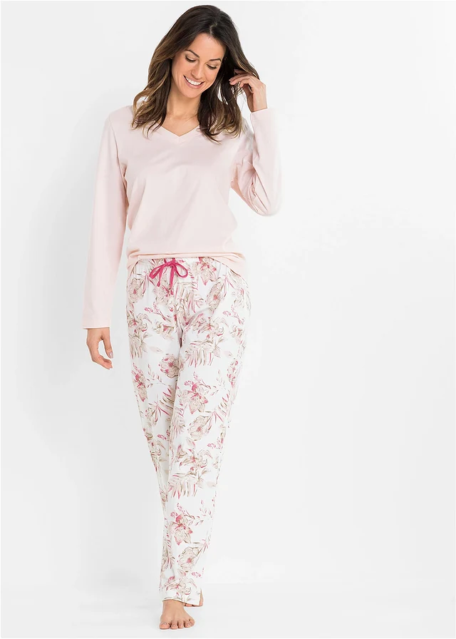 Pyjama 100% coton, Couleur: magnolia floral