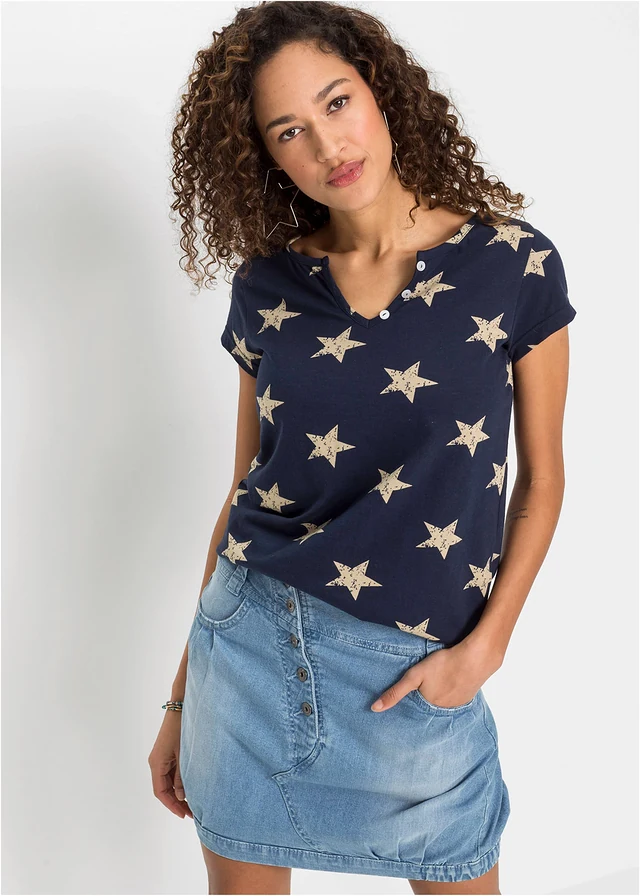 T-shirt 100% coton imprimé étoiles
