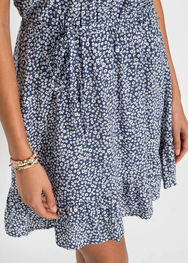 Robe courte en viscose • indigo floral • product-page.page-title-suffix