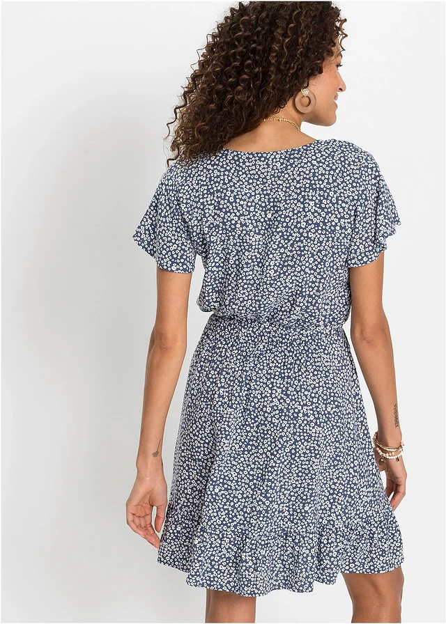 Robe courte en viscose • indigo floral • product-page.page-title-suffix