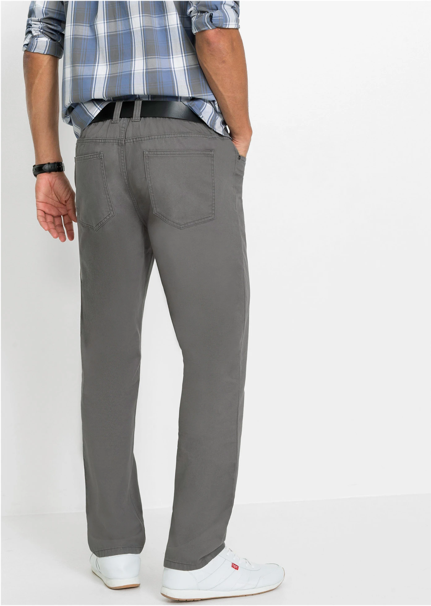 Kalhoty bez zapínání, Regular Fit, Straight (2 ks v balení) • tmavě modrá + kouřově šedá • bonprix obchod