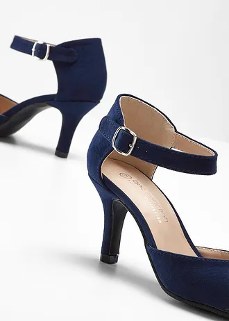 Pantofi cu baretă pe gleznă și toc mic • bleumarin • magazin bonprix