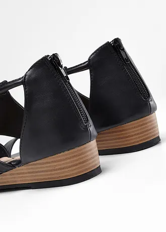 Sandály na klínku • černá • bonprix obchod