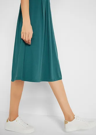 Midi jurk van katoen-jersey • effen pepergroen • bonprix online shop