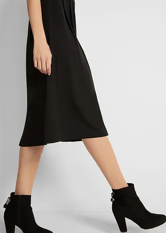 Robe midi en jersey coton • noir • Boutique bonprix