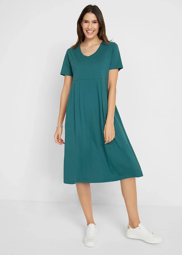 Robe midi en jersey coton