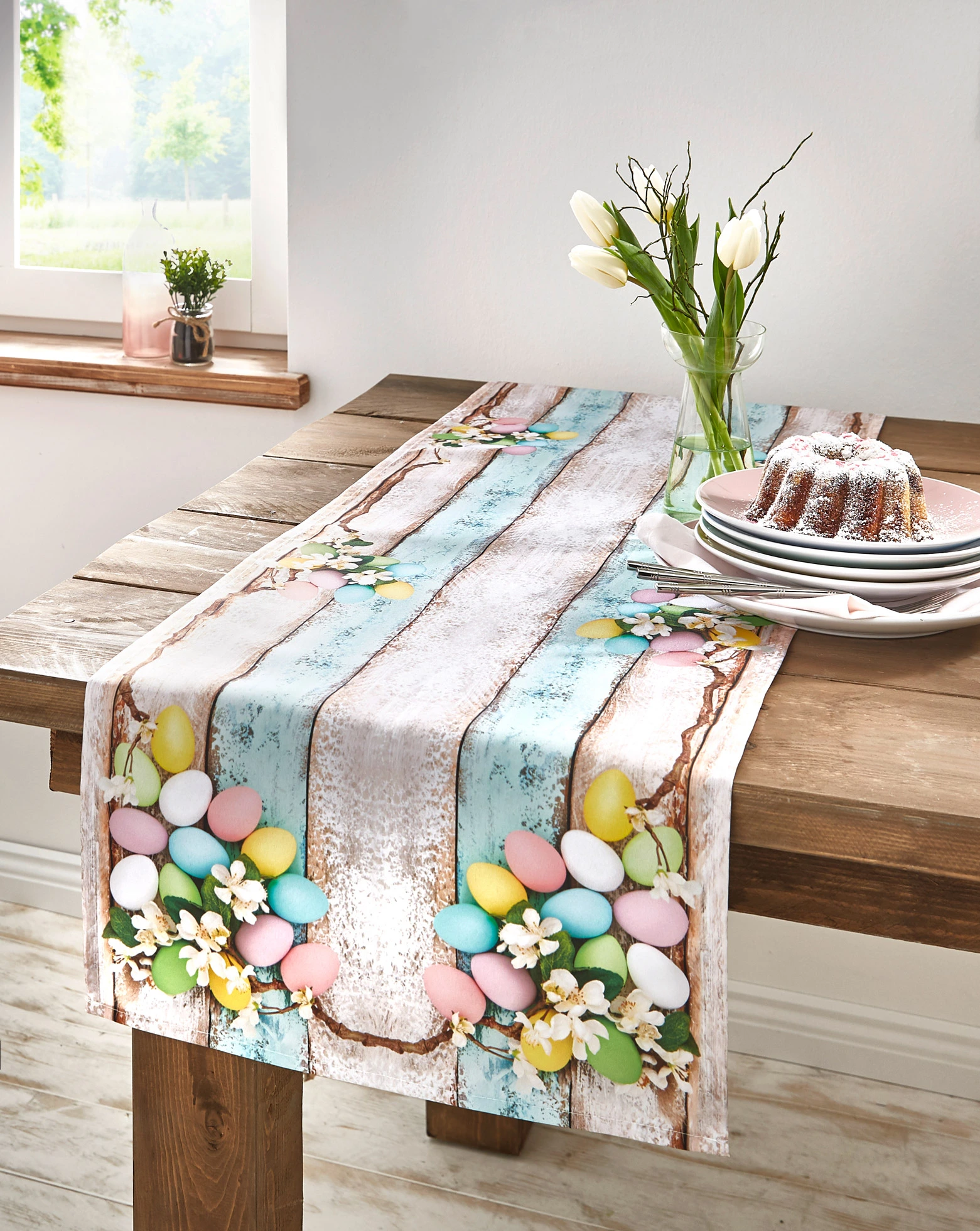 Chemin de table avec motif de Pâques • rose-multicolore • Boutique bonprix