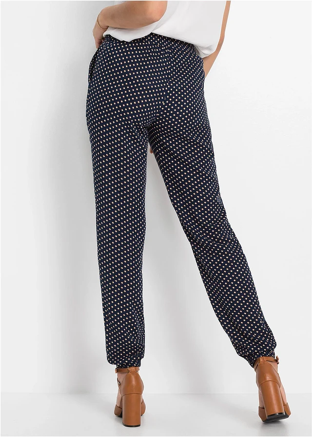 Pantalon 100% viscose, taille élastiquée • bleu foncé graphique • product-page.page-title-suffix