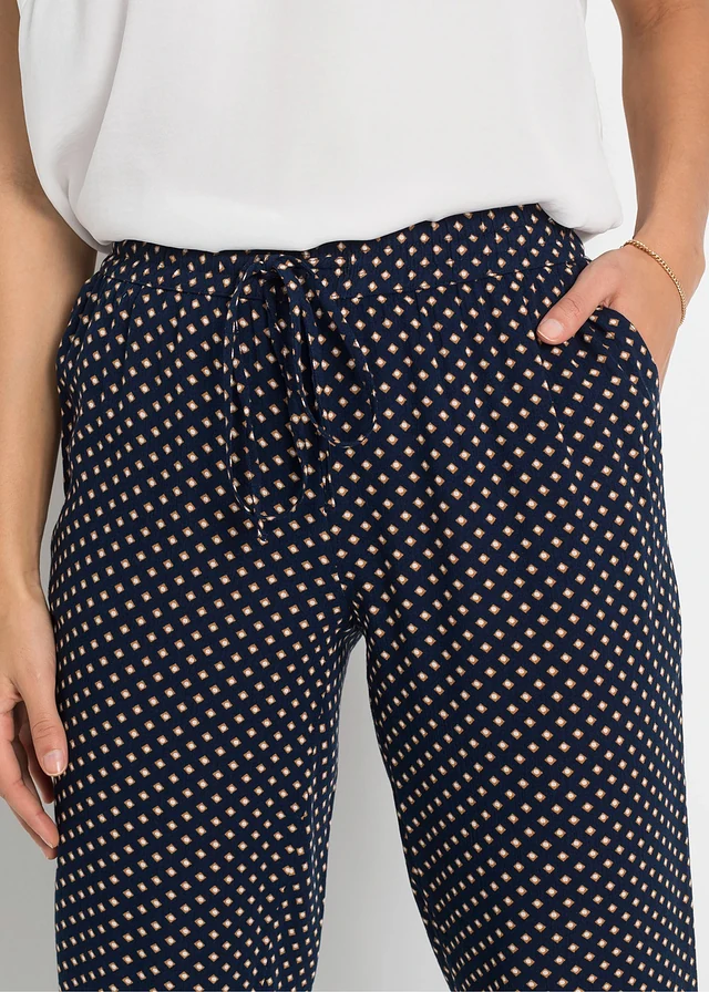 Instapbroek van viscose • donkerblauw grafische print • product-page.page-title-suffix