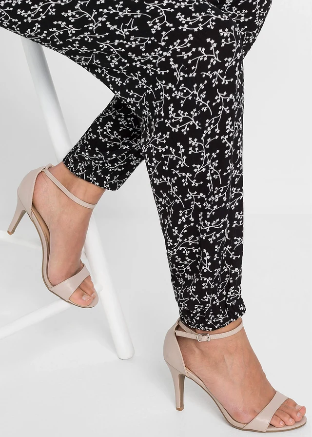 Instapbroek van viscose • zwart/wolwit gebloemd • product-page.page-title-suffix