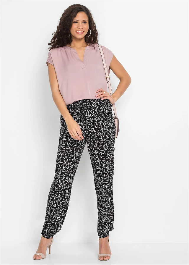 Instapbroek van viscose • zwart/wolwit gebloemd • product-page.page-title-suffix