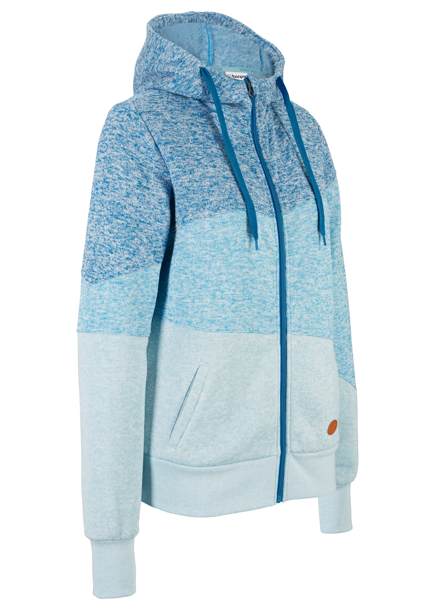 Propínací mikina • mořská modrá melír • bonprix obchod