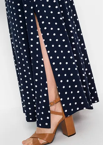 Maxi jurk van viscose • donkerblauw gestippeld • bonprix online shop