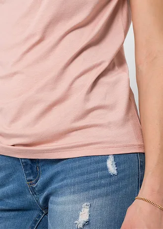 Shirt met watervalhals in een  viscosemix • vintage roze • bonprix online shop