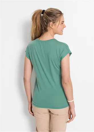 Tričko s třpytivým potiskem • šalvějově zelená s potiskem • bonprix obchod