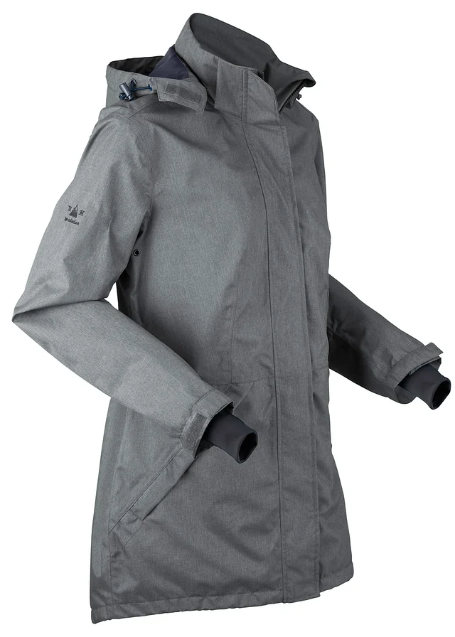 Outdoor parka, waterdicht, Kleur: leisteengrijs gemêleerd