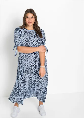 Rochie midi, culoare: albastru perlat înflorat