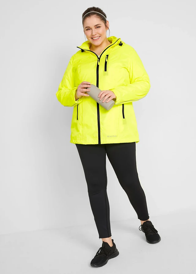 Reflecterende outdoor jas, waterafstotend, Kleur: neongeel