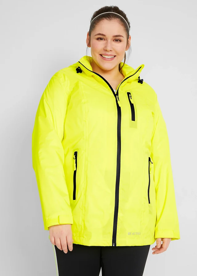 Parka réfléchissante et déperlante, Couleur: jaune fluo