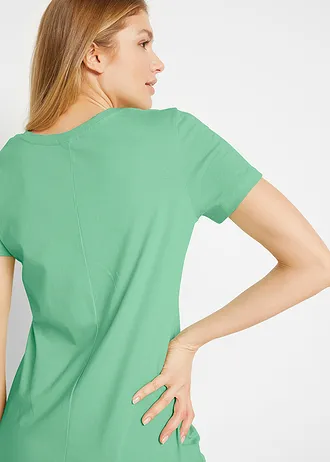 Žerzejové šaty z čisté bavlny (2 ks v balení) • mátová + černá • bonprix obchod