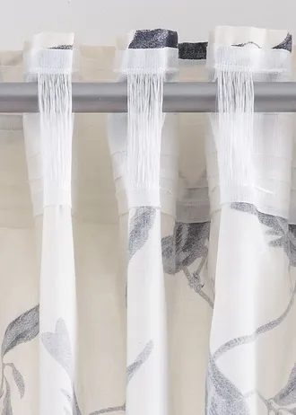Draperie opacă cu bumbac (1buc.) • crem / gri închis • magazin bonprix