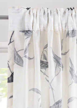 Voilage opaque (1 pce.) • écru/gris foncé • Boutique bonprix