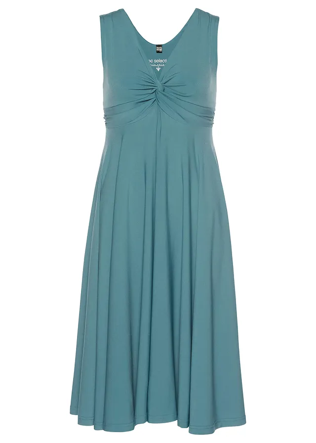 Robe en jersey avec décolleté en V • cobalt turquoise mat • Boutique bonprix