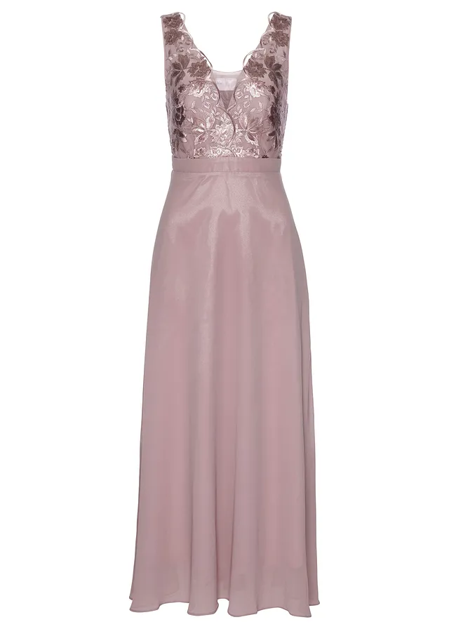 Rochie maxi brodată cu paiete