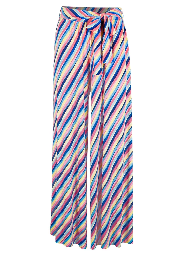 Pantaloni palazzo de jerse din amestec de viscoză