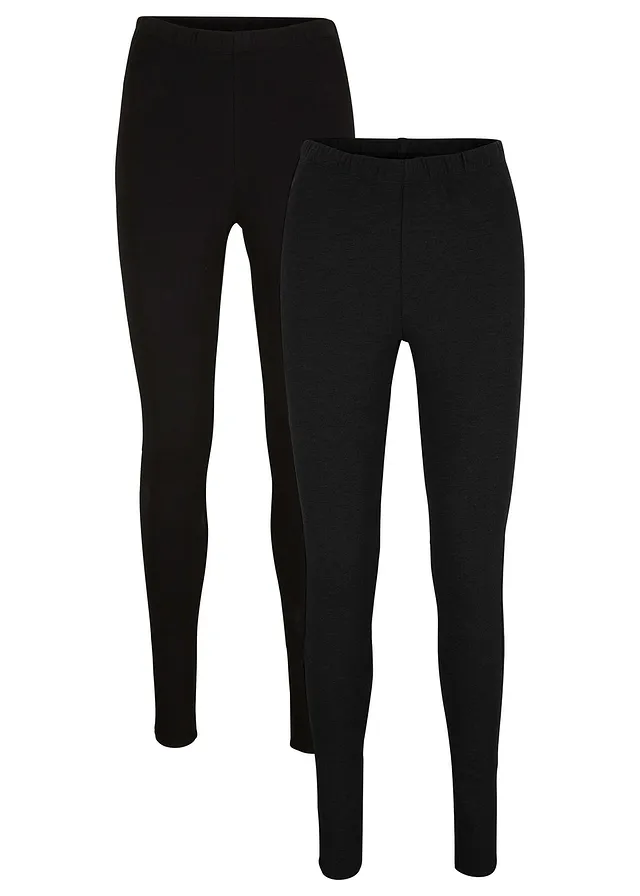 Set de 2 colanți din bumbac organic, cu stretch