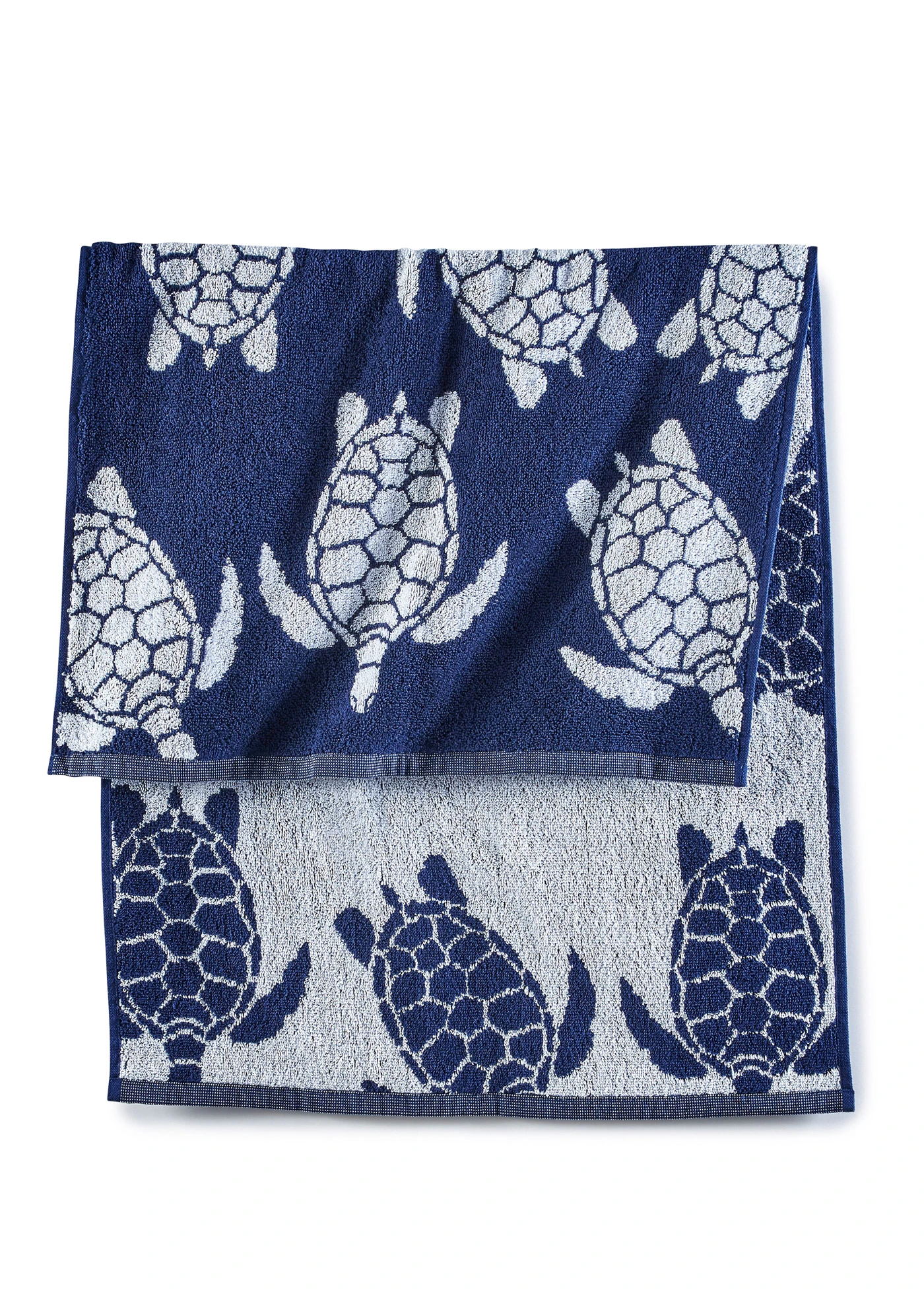 Serviette de toilette pur coton motif tortue • bleu • Boutique bonprix