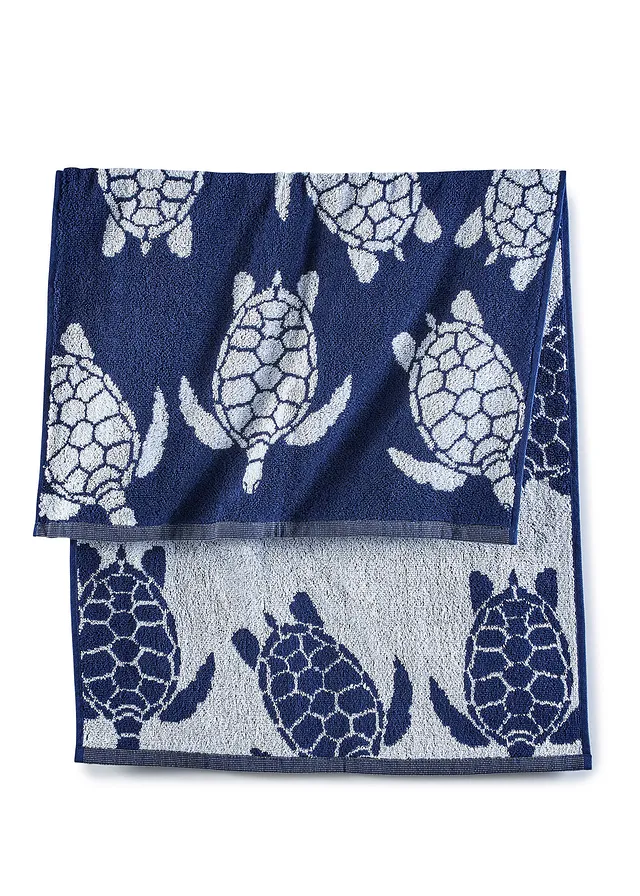 Katoenen handdoek met schildpadden • blauw • bonprix online shop