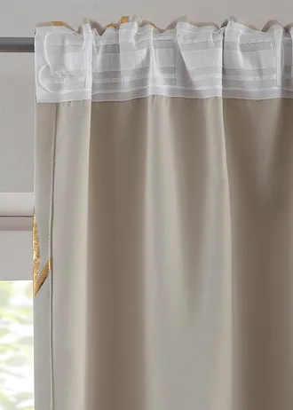 Zastiňující závěs s lesklým potiskem (1 ks v balení) • krémovo-zlatá • bonprix obchod