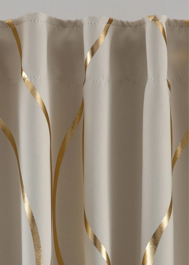 Rideau obscurcissant à imprimé brillant (1 pce) • crème/doré • product-page.page-title-suffix