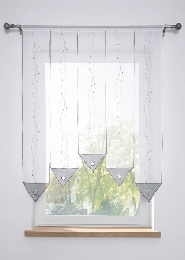 Perdeluță scurtă cu broderie (1 buc.)