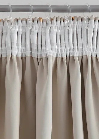 Draperie opacă suprafața lucios (1 buc.) • crem/auriu • magazin bonprix