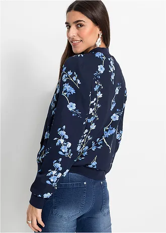 Blouson court • bleu foncé-bleu clair floral • Boutique bonprix