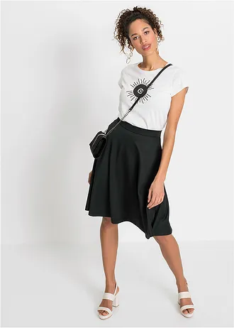 Szoknya puha Scuba anyagból • fekete • bonprix áruház