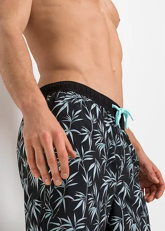 Heren zwemshort • zwart-wit gebloemd • bonprix online shop